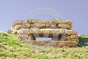 Bunker with loophole Trenches of Death in Dixmude flanders Belgium great world war photo