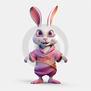 Bunny for animated show, in the style of charming character photo