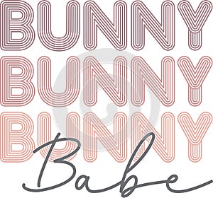 Bunny babe, easter bunny, hello spring, tulips flower vector illustration file