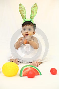 Bunny Baby eating carrot