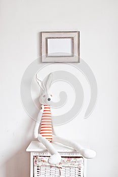 Bunny on the bedside table