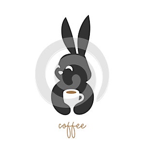 Bunny coffee logo icon