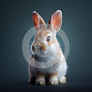 Bunny cuteness Studio shot of isolated young white rabbit