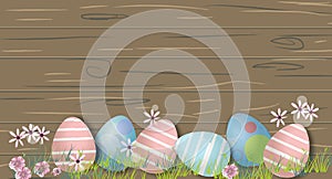 Decorated Eggs . Spring And Easter Background