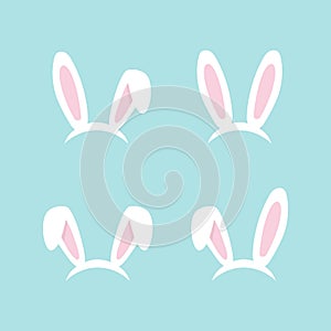 Bunny ears. Easter Bunny face mask. Vector photo