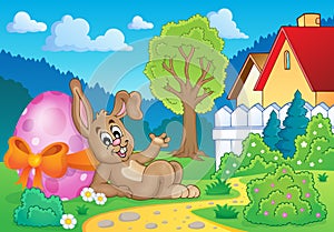 Bunny with Easter egg theme image 2