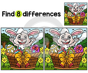 Bunny Easter Eggs in Basket Find The Differences