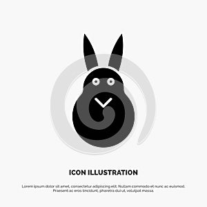 Bunny, Easter, Easter Bunny, Rabbit solid Glyph Icon vector