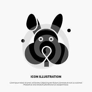 Bunny, Easter, Rabbit solid Glyph Icon vector