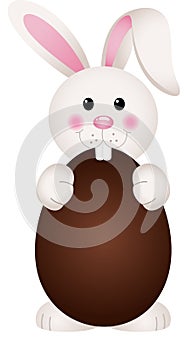 Bunny Eating Chocolate Easter Egg