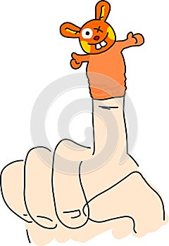 Bunny finger puppet