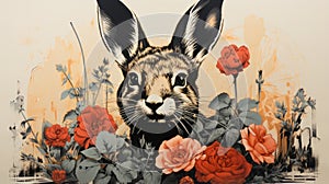 The Bunny Of Flowers: Hyperrealistic Street Art Inspired By A Simple Lino Print