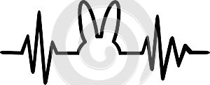 Bunny heartbeat line with bunny