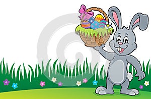 Bunny holding Easter basket topic 3