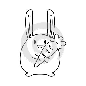 Bunny Hugging Carrot Colorless