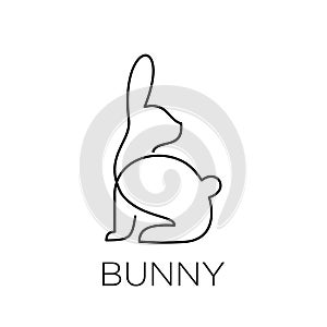 Bunny line logo icon designs vector illustration