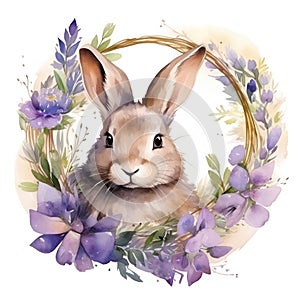 Bunny rabbit background cute animal spring illustration design nature watercolor easter