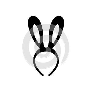 Bunny rabbit ears headband head wear vector icon logo. Easter rabbit costume isolated vector. Illustration of easter rabbit ear c