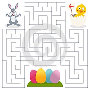 Bunny Rabbit & Easter Eggs Maze for Kids
