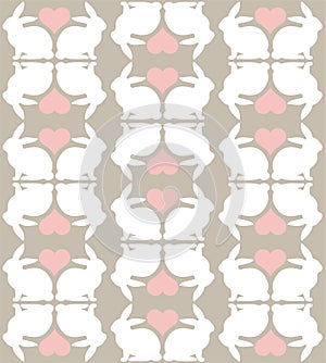Bunny rabbit love heart pattern