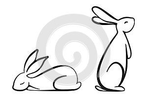 Bunny Rabbits Illustration Vector