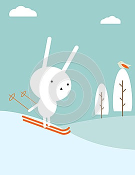 Bunny skiing