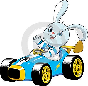 Bunny in a sport car