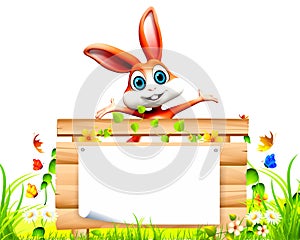 Bunny with woodenSign