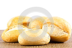 Buns isolated on white background bread food buns