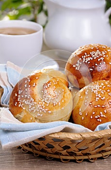 Buns with sesame seeds