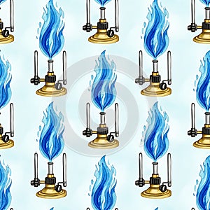 Bunsen Burners with Blue Flames Pattern