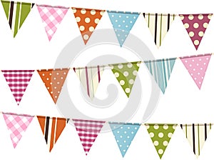 Bunting background on white