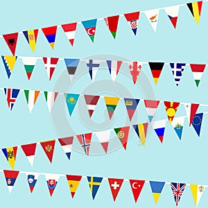 Bunting European countries flags