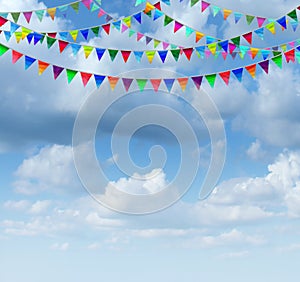 Bunting Flags On A sky