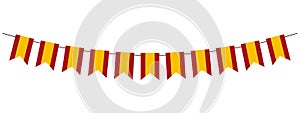 bunting garland, red and yellow pennants, retro style vector decorative element photo