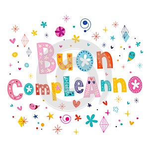 Buon compleanno Happy birthday in Italian greeting card photo