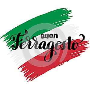 Buon ferragosto italian summer festival hand lettering