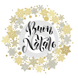 Buon Natale, Italian Merry Christmas text, greeting card
