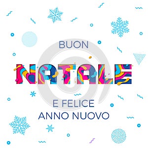 Buon Natale Merry Christmas Italian greeting card vector snowflake paper carving background