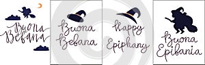 Buona Befana Happy Epifania greeting card template