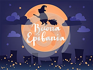 Buona Befana Happy Epifania greeting card template photo