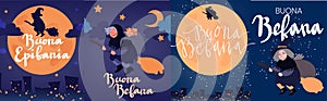 Buona Befana Happy Epifania greeting card template photo