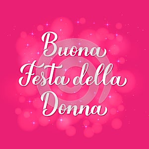 Contento da Italiano. calligrafia Scrivere sul caldo rosa 