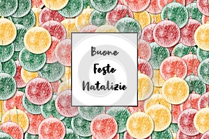 Buone Feste Natalizie Christmas card with Christmas bauble as a background photo