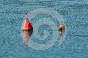 Buoy in the blue sea