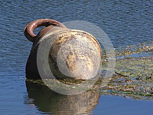 Buoy, closeup on a buoy on the dordogne