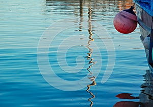 Buoy hanging off a boat