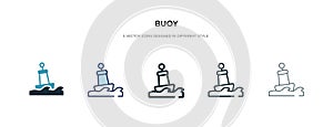 Buoy icon in different style vector illustration. two colored and black buoy vector icons designed in filled, outline, line and