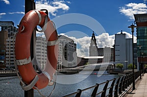 Buoy at liverpool dock side