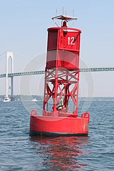 Buoy under Newport Bridge photo